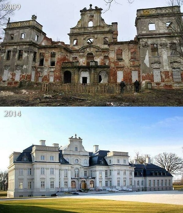 3. Chróstnik Palace 2009 vs. 2021. Хростник, Любинский уезд, Польша.