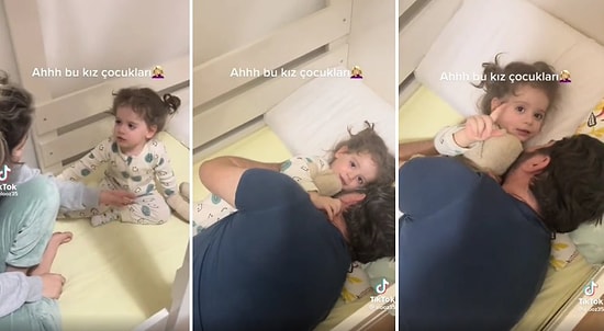 Annesini Yatağından Kovup Kendisini Babasının Yatırmasını İsteyen Ufaklık