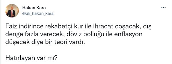 Merkez Bankası eski Başekonomisti Hakan Kara da faiz indirimi sonrası olanları grafikle anlatıyor.