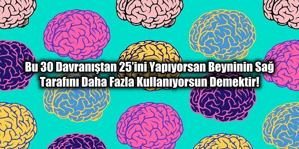 Bu 30 Davranıştan 25’ini Yapıyorsan Beyninin Sağ Tarafını Daha Fazla Kullanıyorsun Demektir!