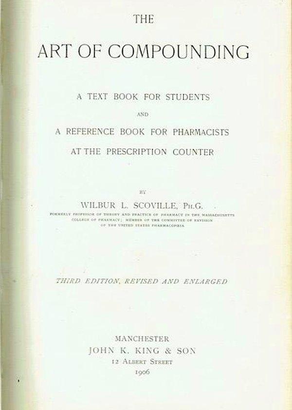 Scoville aynı zamanda ilk kez 1895'te yayınlanan ve en az 8 kere tekrar basımı yapılan "The Art of Compounding" (Bileşim Sanatı) adlı kitabı yazdı. Bu kitap 1960'lara kadar farmakolojik bir referans olarak kullanılmıştır. Burada ilk kez acı bibere karşı bir panzehir olarak sütün kullanılması gerektiği bilgisi geçer!