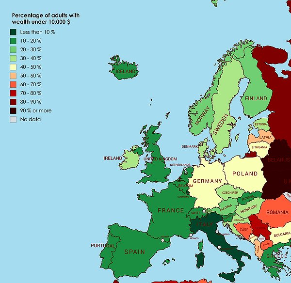 Peki dünyada 10 bin doların altında kazanç sağlayan yetişkin sayısı ülkelerde ne durumda?