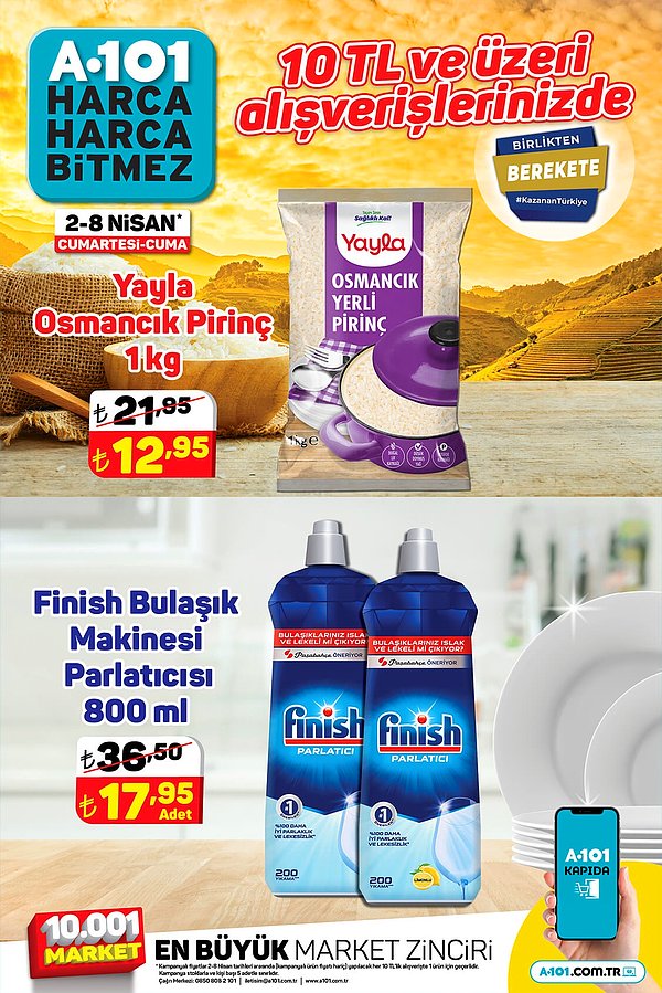 10 TL ve üzeri alışverişlerinizde geçerli olacak indirimler;