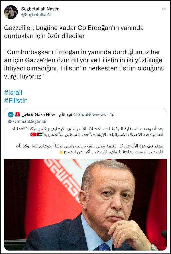 Filistinliler de Erdoğan'a tepkili. 👇