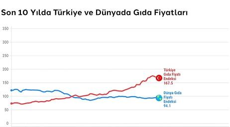 2012-2022 Yılları Arasındaki Son 10 Yılda Türkiye'de ve Dünyada Gıda Fiyatları Karşılaştırması