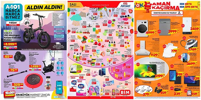 İndirim Günleri Başlıyor: 4 - 10 Nisan Haftasında A101, BİM ve ŞOK Aktüel Ürünler Listesinde Neler Var?