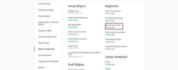 Takip ettiğiniz hesapları da kopyalayın ve Excel dosyasına yapıştırın.