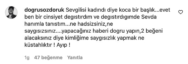 Ve ardından Doruk Doğrusöz'ün yazdıkları: