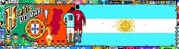 24. Bu Arjantin ve Portekiz bayrakları ise futbolun iki efsane ismi sayesinde birleşti.