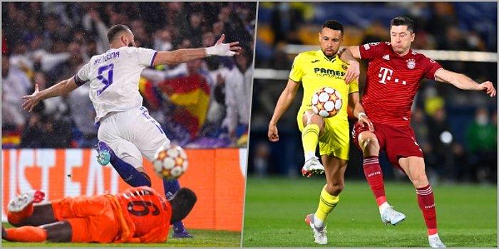 Benzema'nın Şovu Real Madrid'i Yarı Finale Yaklaştırdı, Bayern Münih ise Villareal Karşısında Şoka Uğradı