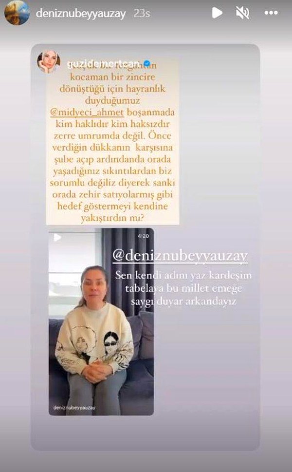 Güzide Mertcan "Sanki orada zehir satıyorlarmış gibi hedef göstermeyi kendine yakıştırdın mı?" sözleriyle Midyeci Ahmet'e tepki gösterdi.