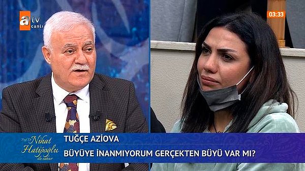 "Keşke hiç olmasaydı" diyen Nihat Hatipoğlu, '"Ama büyü vardır. İki tür büyü vardır. Sihir ve büyü. Bir el çabukluğu, göz boyama falan... Bir de büyünün hakikati vardır. Büyünün gerçekliği de kişiyi etkileme veya bir kısım diğer yaratıklardan, cin diyoruz ya onlarda istifade ederek. Yani onlar güya cinleri, cinler de güya onları kullanarak bu tür faaliyetleri yapıyorlar' dedi.