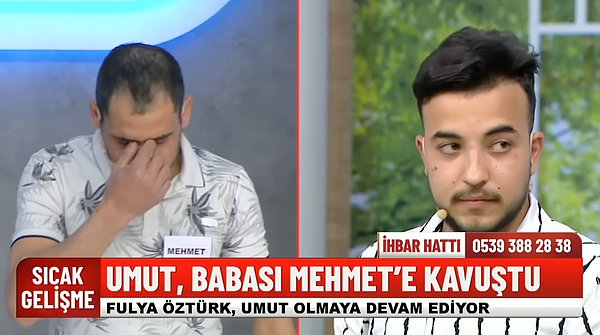 Daha sonra da Umut canlı yayında annesi ve babasına gözyaşları içinde kavuştu. Baba Mehmet Bilenler Umut'un öldüğüne hiçbir zaman inanmadığını ifade etti.