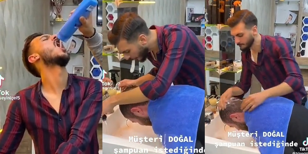 Ağzına Döktüğü Şampuanı Müşterinin Kafasına Tüküren Berberin 'Ben Ne İzledim Şimdi' Dedirtecek Anları