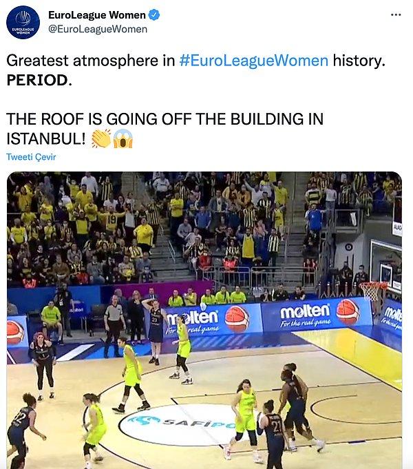 Bu zaferin ardından da EuroLeague Woman Twitter hesabı "Avrupa Ligi kadınlar tarihinin en iyi atmosferi" notuyla bir video paylaştı.