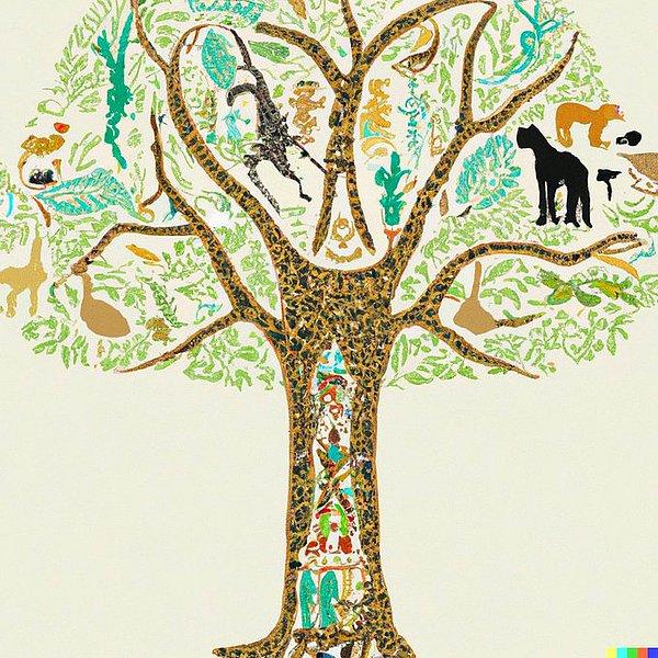 5. "Yapraklar yerine insanlardan ve hayvan türlerinden oluşan kocaman bir hayat ağacı"