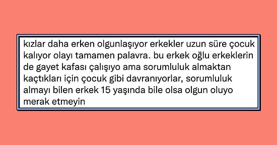 Erkeklerin Sorumluluktan Kaçıp Kadınlardan Geç Olgunlaştığını Söyleyen Kullanıcı Tartışmanın Ateşini Fitilledi