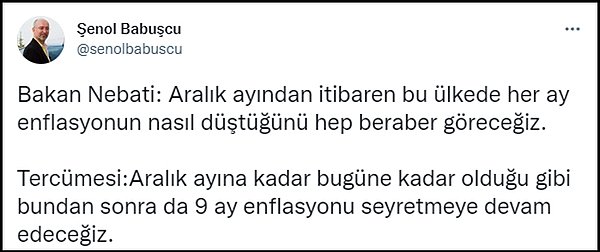 Nebati'nin enflasyon öngörüsüne gelen tepkiler 👇