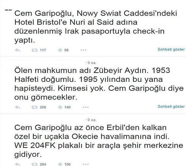 2014 yılında da bir Twitter hesabı, Cem Garipoğlu'nun mezarında Zübeyir Aydın isimli başka birinin yattığını yazmıştı.