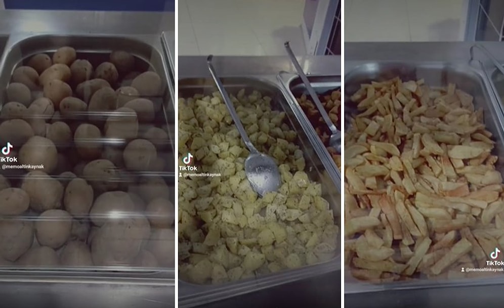 Patatesli Patatesten Sonra Patates Olduk: KYK Yemekhanesinde Çıkan Yemekleri Paylaşan Öğrenci