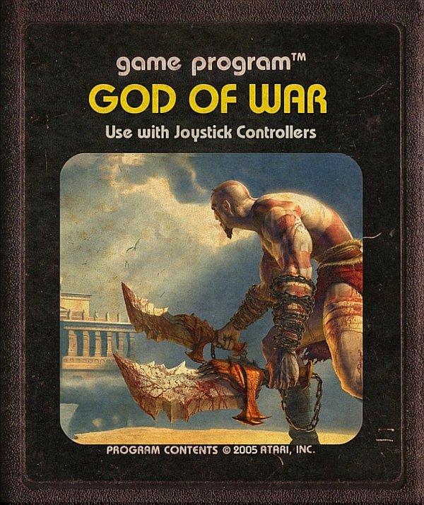 9. Öfkeli savaş tanrımız Kratos kendine yer bulduğu kartuş üzerinde bile epey tehditkar görünüyor. Sahi, God of War bir Atari oyunu olsa nasıl olurdu acaba?