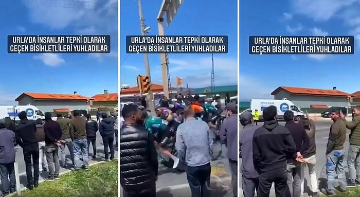 Cumhurbaşkanlığı Bisiklet Turu'nun Urla Ayağında Vatandaşlar Yol Kapatıldığı İçin Bisikletçileri Yuhaladı