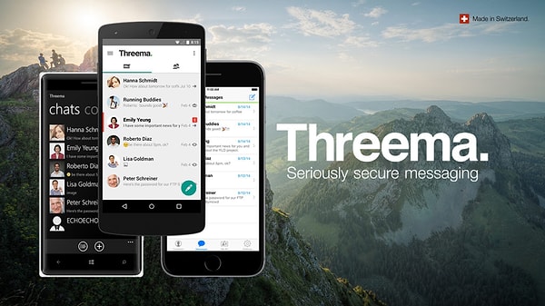 Threema uygulaması mesajlaşma güvenliğine vurgu yapıyor.