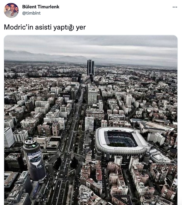 18. Santiago Bernabeu, diğer bir adıyla Modric'in asist yaptığı yer.