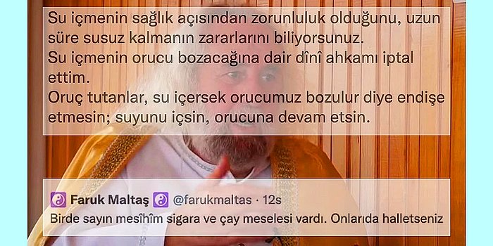 Mesih Olduğunu İddia Eden Hasan Mezarcı'nın Oruç Tutarken Su İçebilme Güncellemesi Gündemde