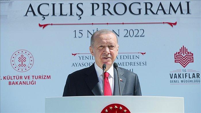 Ayasofya Medresesi'ni Açan Erdoğan: 'Tek Parti Zihniyetinin Sabıkası Kabarık'