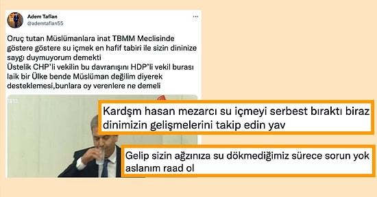 AKP'li Adem Taflan'ın CHP'li Vekilin Kürsüde Su İçmesini Yargılamasına Gelen Tepkiler