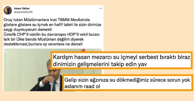 AKP'li Adem Taflan'ın CHP'li Vekilin Kürsüde Su İçmesini Yargılamasına Gelen Tepkiler