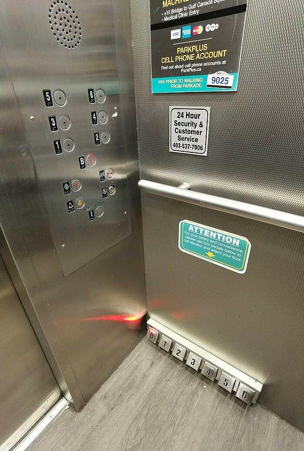 18. "Asansörde hangi katta ineceğinizi ayak pedallarıyla seçebiliyorsunuz."