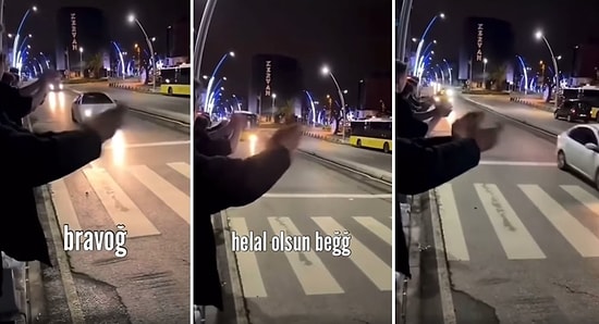 Yoldan Geçen Araçları Alkışlayarak Eğlenen Gençlerin Acayip Keyifli Etkinliği