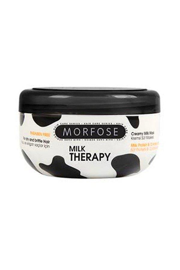 6. Morfose süt maskesi saçınızı eski canlılığına kavuşturan ve yoğun bakım sunan benzersiz bir ürün.