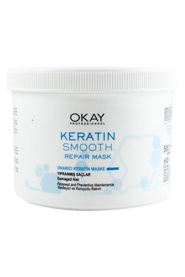 7. Okay Keratin Smooth onarıcı maske saçta mükemmel yumuşatma sağlar. Saçın nemini korumaya yardımcı olur.