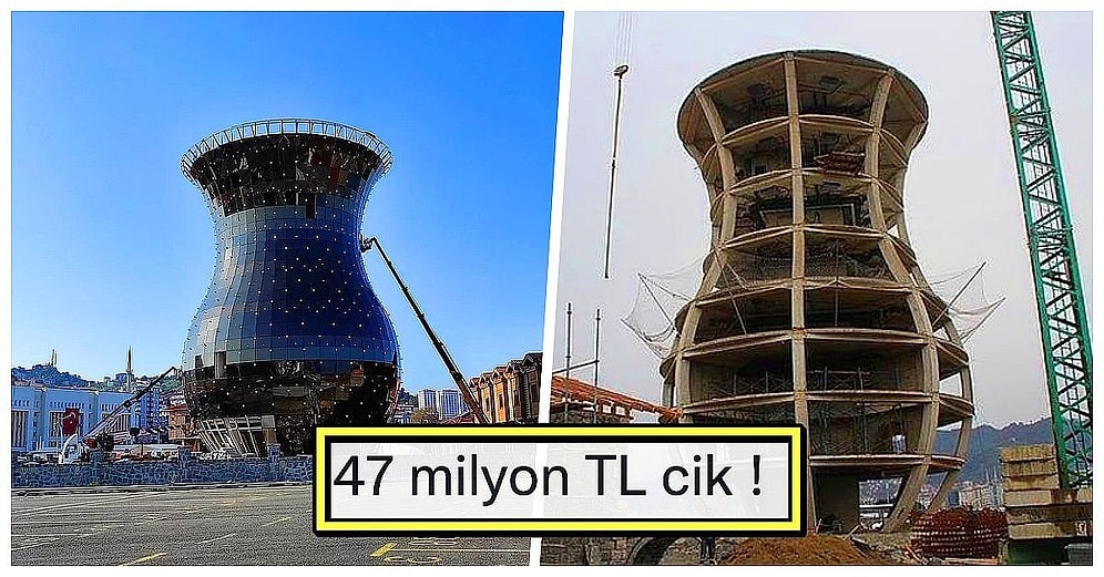 Maliyeti 47 Milyon Liraya Ulaşan Rize'deki Çay Bardağı Heykeli Sosyal Medya Kullanıcılarını Çileden Çıkardı