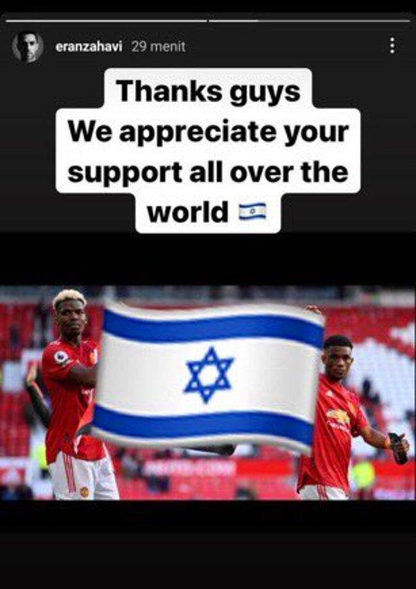Zahavi, aynı Fofana olayında olduğu gibi bunda da Filistin bayrağı üstüne İsrail bayrağı koydu ve "Teşekkürler arkadaşlar. Dünyanın her yerinden desteğiniz için teşekkür ederiz" yazdı. Ama bu paylaşımı kısa bir süre sonra sildi.