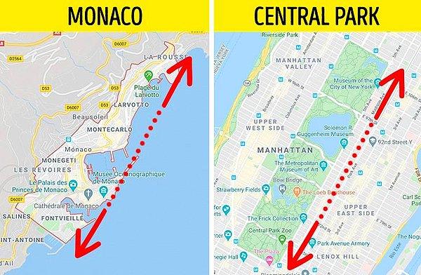 13. Monako ile Vatikan'ın yüz ölçümlerinin toplamı (2,5 kilometrekare) New York'taki Central Park'tan (3,41 kilometrekare) küçüktür.