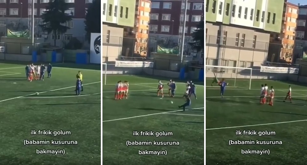 Oğlunun Attığı İlk Frikik Golünden Sonra Sevinçten Ejderhaya Dönüşen Baba