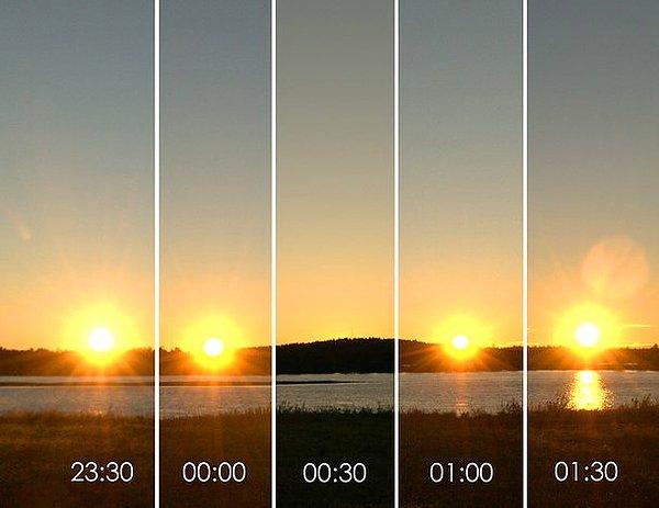 3. "Gece yarısı güneşi adı verilen bir doğa olayı var ve güneş 24 saat batmıyor!"