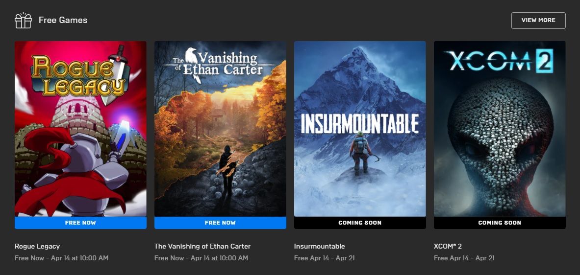 Epic Games Store Free Games For April 2022