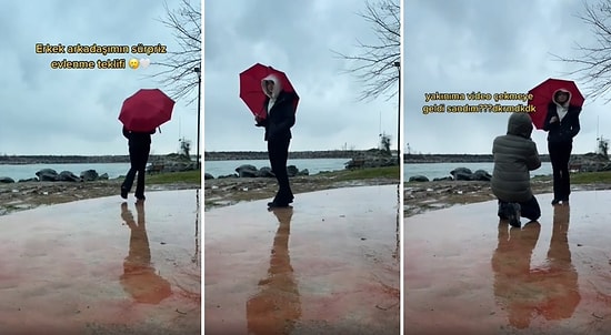 Instagram Reels Videosu Çekme Bahanesi ile Kız Arkadaşına Sürpriz Evlilik Teklifi Yapan Adam