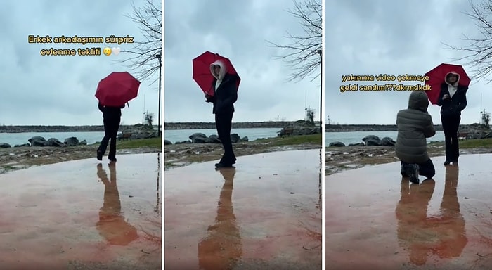 Instagram Reels Videosu Çekme Bahanesi ile Kız Arkadaşına Sürpriz Evlilik Teklifi Yapan Adam