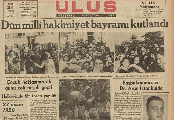 Bugünün eski gazetesi: 23 Nisan 1933