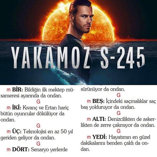 Hürriyet yazarı Ahmet Hakan, “Yakamoz S-245’ten nefretimin 7 sebebi” başlıklı bir yazı yayınladı.