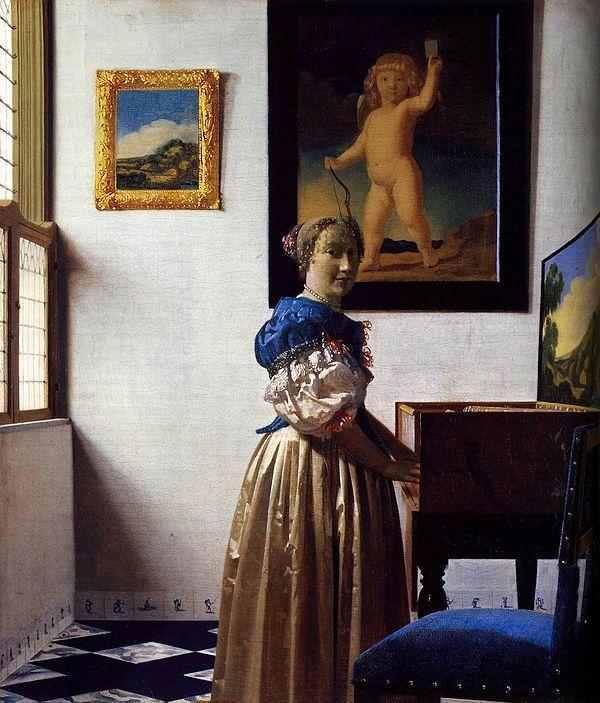 47. Johannes Vermeer, Lady Standing at a Virginal (1672-1673)