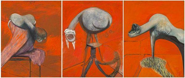 69. Francis Bacon, Three Studies for Figures at the Base of Crucifixion (1944)