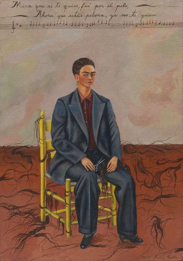 76. Frida Kahlo, Self-Portrait with Cropped Hair (1940)