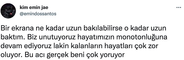 Aynı zamanda sevdiklerine sabır ve başsağlığı diledi.